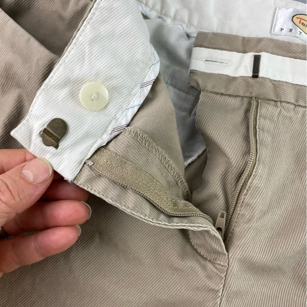 Talbots khaki tan fine ribbed ankle pants wms sz 10P
